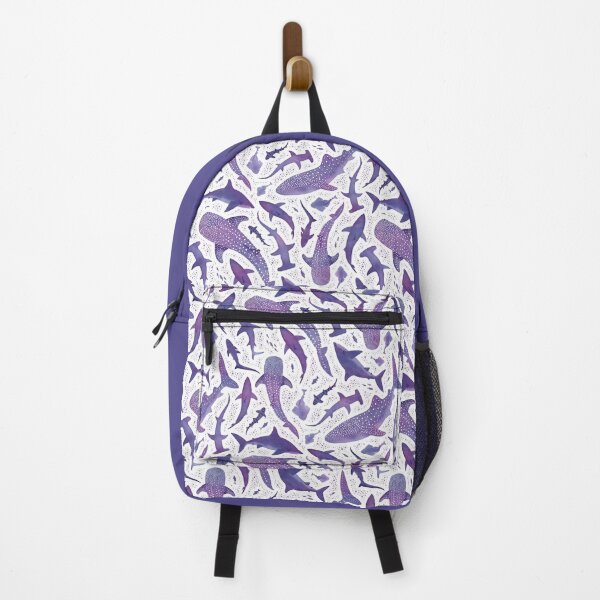 Item preview, Monochrome purple watercolour shark ocean on white designed and sold by adenaJ.