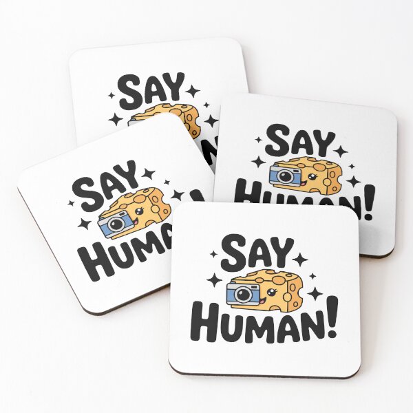 Item preview, Say Human! Cute Cheese Photography Pun designed and sold by PMCreative.