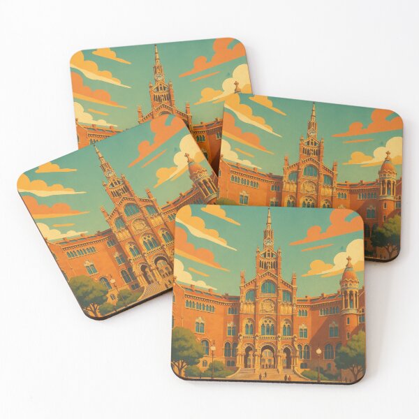 Item preview, BARCELONA Spain HOSPITAL DE SAN PAUL  Vintage Poster and Greeting Card designed and sold by Earth Celebration Designs.