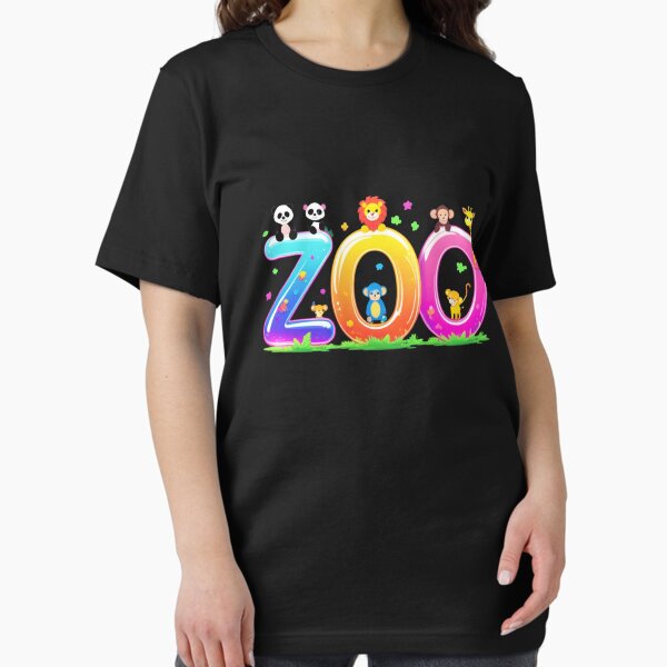 Vista previa del artículo con la obra «Camiseta con animales del zoológico: divertido diseño de dibujos animados de vida silvestre para amantes de los animales», diseñado y vendido por GKD SHOP.