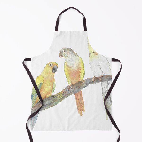 Item preview, Sun Conure, Green-cheeked Conure, Cockatiel Watercolor Portrait v2 designed and sold by L'Atelier Oranjade.