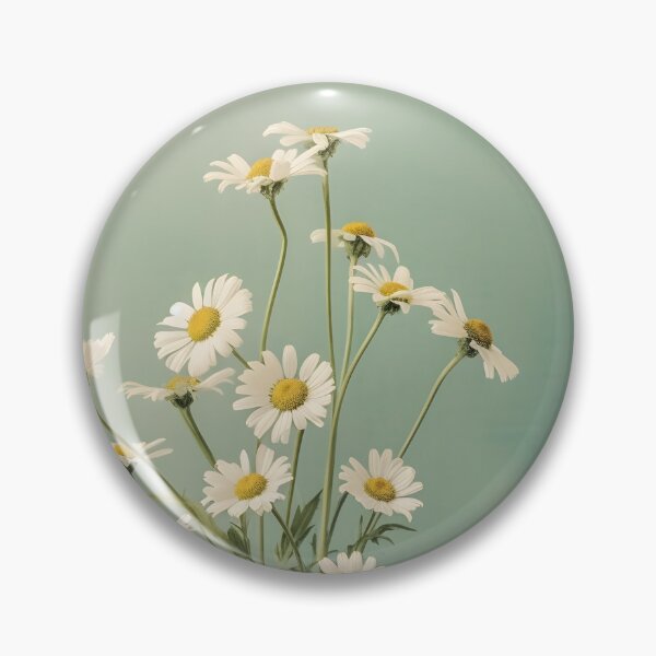 Item preview, Chamomile Stem on Pastel Green – Painterly Botanical Art designed and sold by EmeraldeaArt.