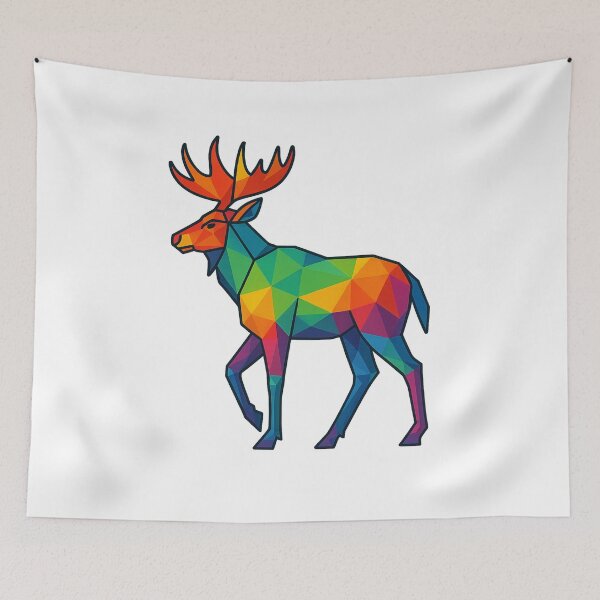 Item preview, Prismatic Moose Full-Body Profile designed and sold by TheWonkyEaselCo.