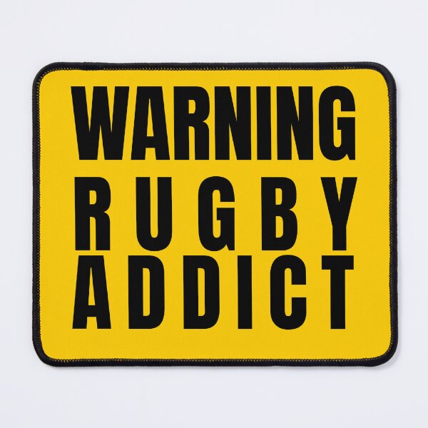 Item preview, Warning Rugby Addict – Bold Funny Rugby Fan Design designed and sold by Cheeky Lydia.