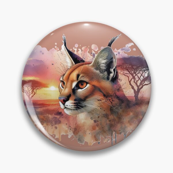 Item preview, African Caracal Cat in Savanna designed and sold by WildCatFamily.