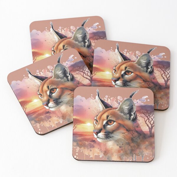 Item preview, African Caracal Cat in Savanna designed and sold by WildCatFamily.