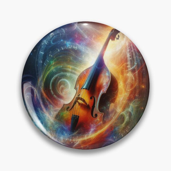 Item preview, An Upright Bass In Color & Music Notation AI Generated designed and sold by BrightrDayMusicArt.