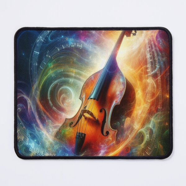 Item preview, An Upright Bass In Color & Music Notation AI Generated designed and sold by BrightrDayMusicArt.