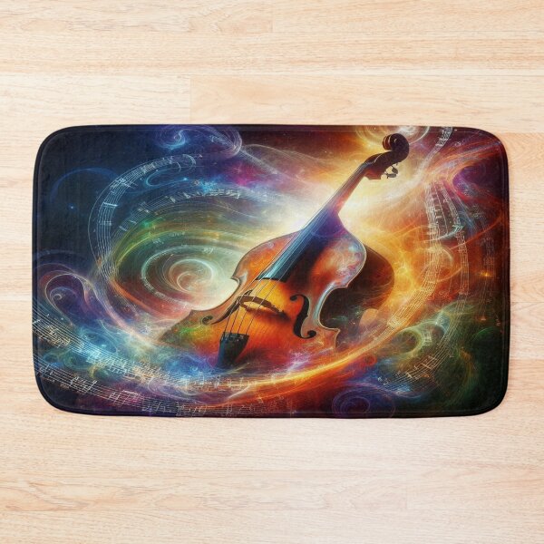 Item preview, An Upright Bass In Color & Music Notation AI Generated designed and sold by BrightrDayMusicArt.