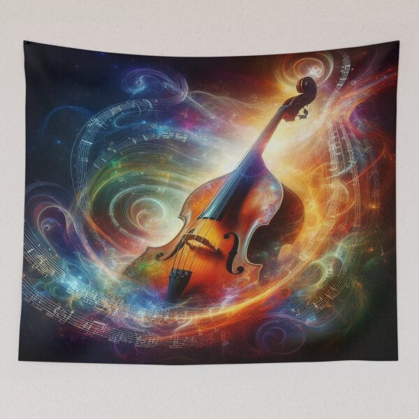 Item preview, An Upright Bass In Color & Music Notation AI Generated designed and sold by BrightrDayMusicArt.