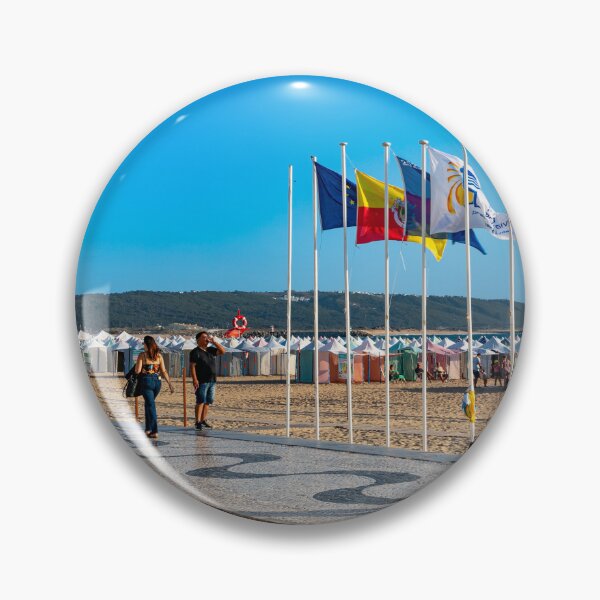 Item preview, Beach And Flags Of Nazaré Portugal designed and sold by PsychoAlien.com.