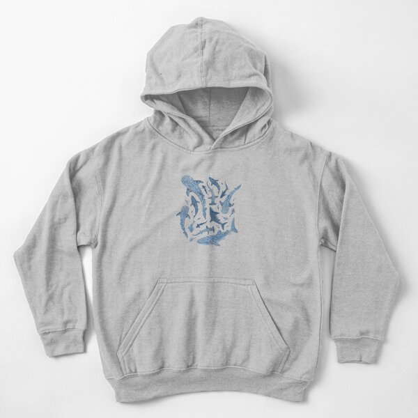 Item preview, Monochrome blue watercolour shark ocean on black designed and sold by adenaJ.