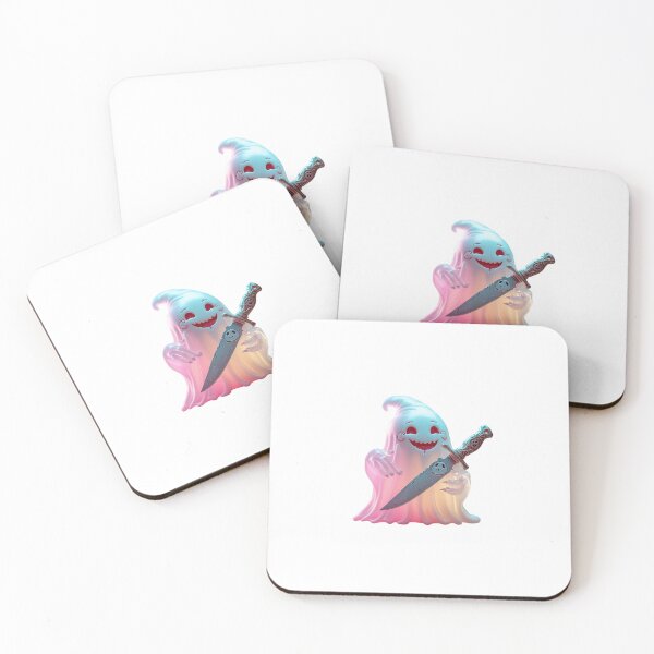 Item preview, Kawaii Ghost with Knife" – Spooky Cute Sticker designed and sold by Victoriella-v.