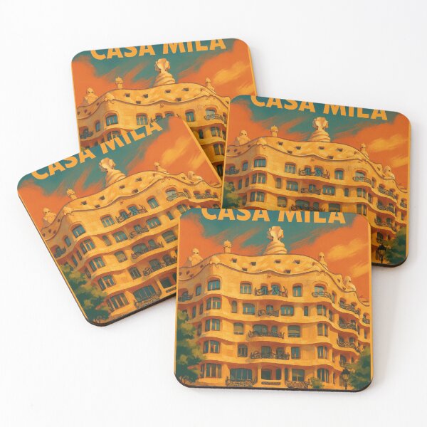 Item preview, BARCELONA Spain  CASA MILA (LA PEDRERA)  Poster and Greeting Card designed and sold by Earth Celebration Designs.