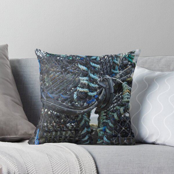 Item preview, Close-Up of Stacked Lobster Pots with Colorful Ropes designed and sold by Jenny Burrows.