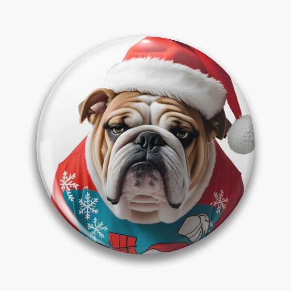 Item preview, Not This Holiday Madness Again: Grumpy Bulldog in Santa Hat Beside Crooked Christmas Tree - Humorous T-Shirt Art designed and sold by ArtPetrenko90.