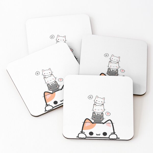 Item preview, Kawaii Cat Stack – Cute Cartoon Kitty T-Shirt Design designed and sold by MOTAS Graphics .