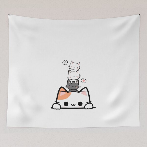Item preview, Kawaii Cat Stack – Cute Cartoon Kitty T-Shirt Design designed and sold by MOTAS FASHION .
