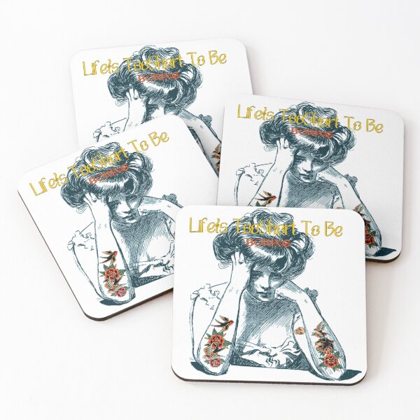 Item preview, Life Is Too Short To Be Boring Girl With Tattoo Art Print designed and sold by PeelGoodVibes.