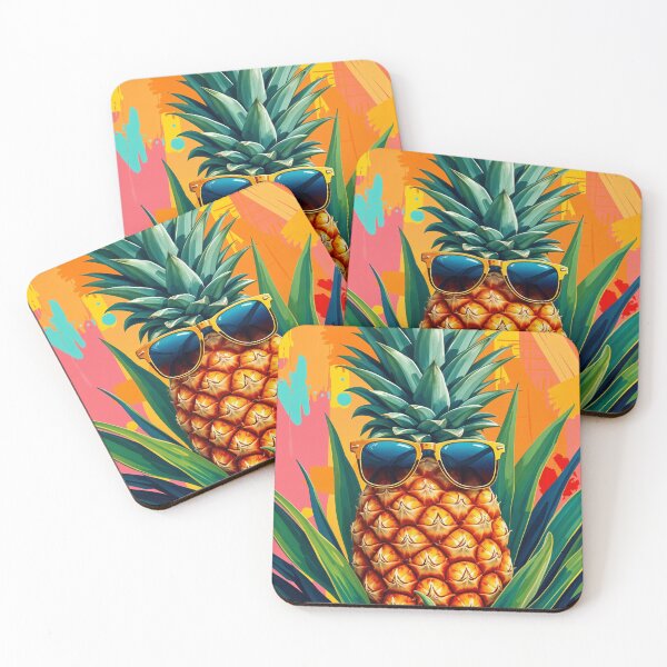 Item preview, Cool Pineapple Vibes - Retro Sunglasses with Tropical Leaves designed and sold by MooLaLa.Store.