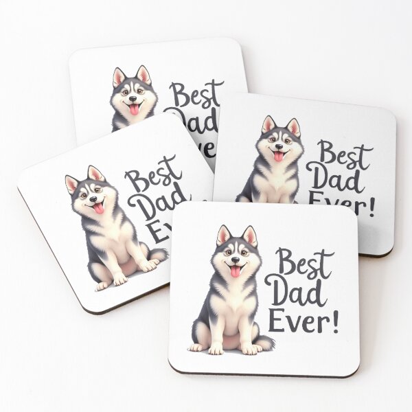 Item preview,   best dad ever, adorable husky dog designed and sold by nicnacc.