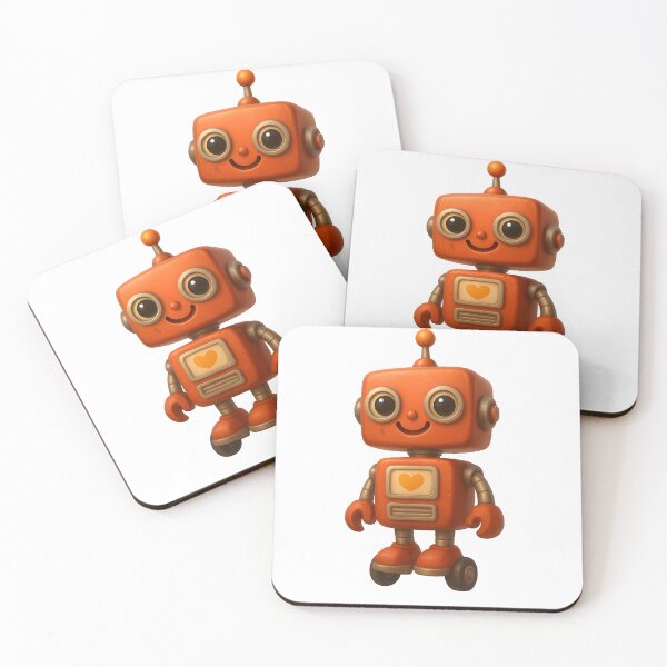 Item preview, Adorable Retro Robot with Big Eyes and Heart designed and sold by WolfPixelRo.