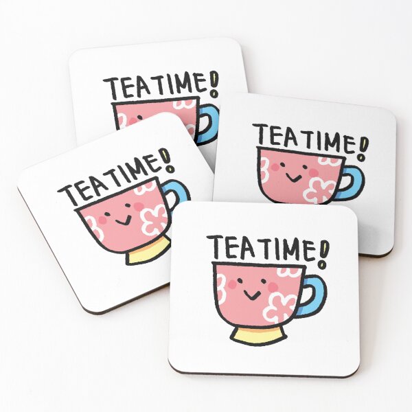 Item preview, Cute and Simple Pastel Tea Cup Sticker - with Text: Tea Time! designed and sold by MariaCaiOriginal.