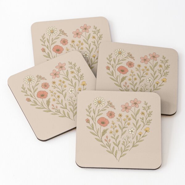 Item preview, Wildflower Heart Shape – Botanical Floral Heart Art designed and sold by Planthem.