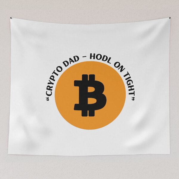 Item preview, Crypto Dad – HODL On Tight | Funny Bitcoin Investor Design for Dads designed and sold by Pamthedesigner.