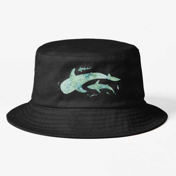 Aperçu de l'œuvre Aquarelle monochrome verte représentant un requin de l'océan sur un fond vert très foncé créée et vendue par adenaJ.