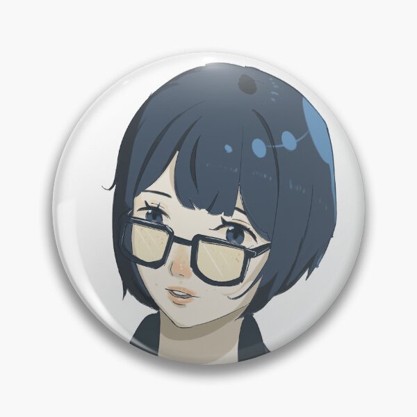 Item preview, Chic Anime Girl with Glasses – Soft Blue Aesthetic Portrait designed and sold by Pedro  Arzaba.