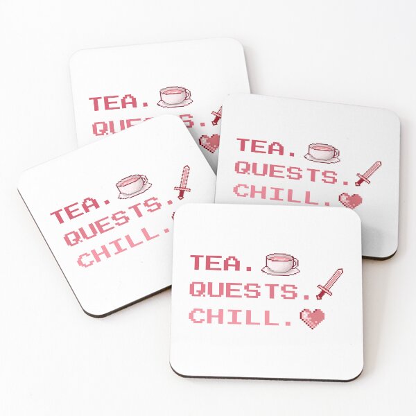 Item preview, Tea Quests Chill - Cozy Gamer Pink Pixel Aesthetic  designed and sold by NitaBG.