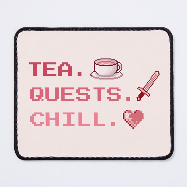 Item preview, Tea Quests Chill - Cozy Gamer Pink Pixel Aesthetic designed and sold by NitaBG.
