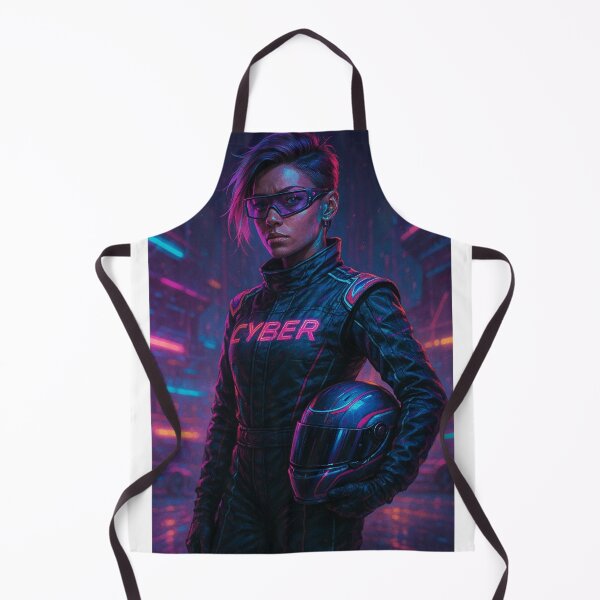 Item preview, Cyberpunk Female Racer – Futuristic Woman in Neon Racing Suit designed and sold by NeonSpire.