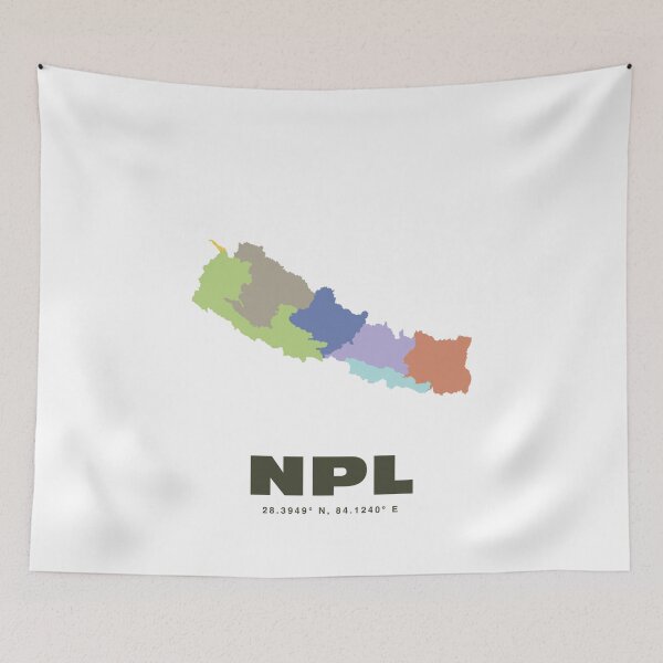Item preview, Nepal Map - NPL ISO Code Wall  designed and sold by CartoPrints.