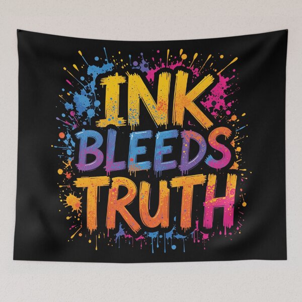 Item preview, INK BLEEDS TRUTH - Bold Graffiti Style Typography with Paint Splatter Effect designed and sold by BrushRushX.