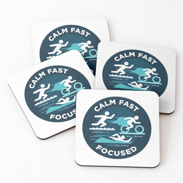 Item preview, Calm. Fast. Focused. | Minimalist Triathlon Sticker for Endurance Athletes designed and sold by Triathlongram.