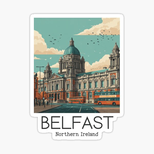 Item preview, A Vintage Illustration of Belfast - Northern Ireland  designed and sold by GoodOldVintage.