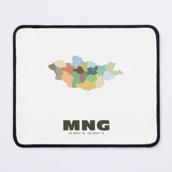 Item preview, Mongolia Map - MNG ISO Code Wall Art designed and sold by CartoPrints.