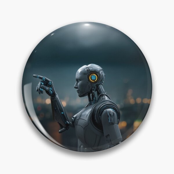 Item preview, Humanoid concierge with holographic badge designed and sold by Made-by-Gus.