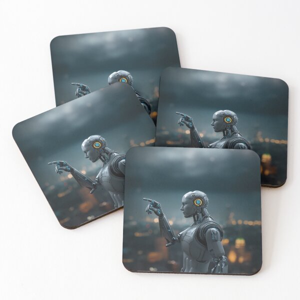 Item preview, Humanoid concierge with holographic badge designed and sold by Made-by-Gus.