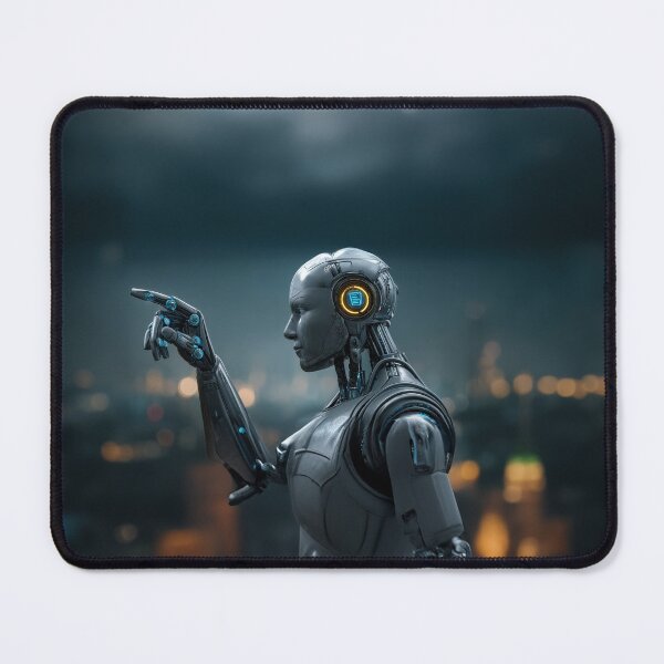 Item preview, Humanoid concierge with holographic badge designed and sold by Made-by-Gus.