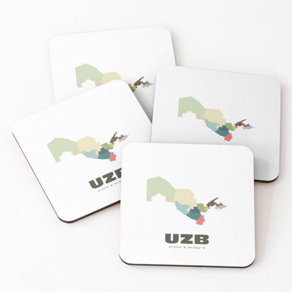 Item preview, Uzbekistan Map - UZB ISO Code Wall Art designed and sold by CartoPrints.