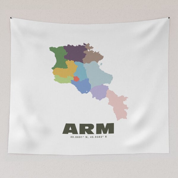 Item preview, Armenia Map - ARM ISO Code Wall Art designed and sold by CartoPrints.