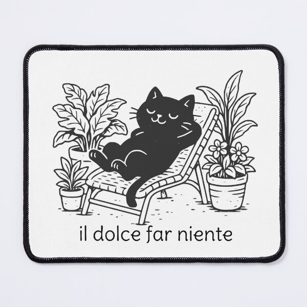 Item preview, funny black cat- il dolce far niente- the art of doing nothing!- italian designed and sold by designkb.
