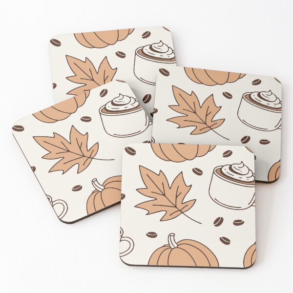 Item preview, Seamless Pattern with Pumpkins, Maple Leaves, and Coffee Cups designed and sold by Creative88Art.