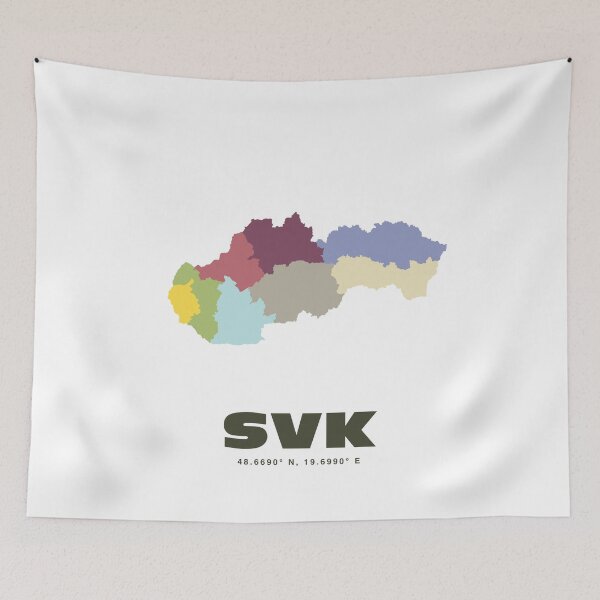 Item preview, Slovakia Map - SVK ISO Code Wall Art designed and sold by CartoPrints.