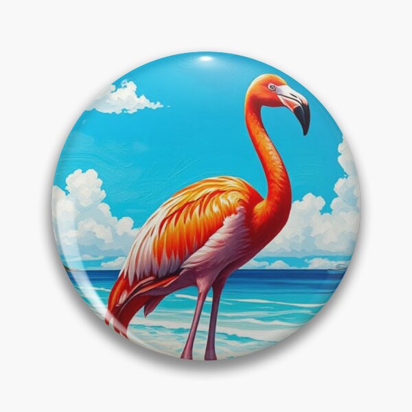 Artikelvorschau, Retro Flamingo unter blauem Himmel – Cooler tropischer Vintage-Kunstdruck entworfen und verkauft von MooLaLa.Store.