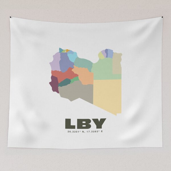 Item preview, Libya Map - LBY ISO Code Wall Art designed and sold by CartoPrints.