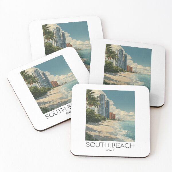 Item preview, A Vintage Illustration of South Beach - Miami - Florida  designed and sold by GoodOldVintage.
